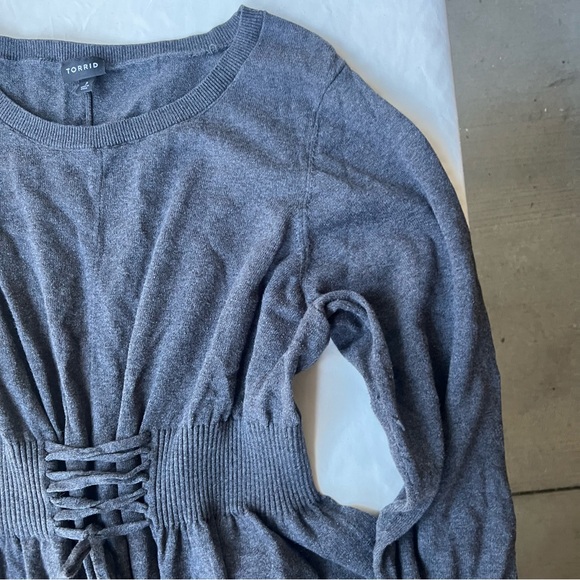 Gray Cotton Sweater Dress - Picture 7 of 14